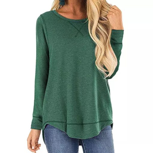 2023 Summer New Fashion Solid Color Round Neck Casual plus size women's clothing tops Loose T-shirt Clothes