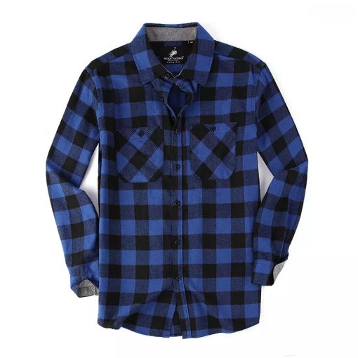 Ready to Ship checks cotton winter custom wholesale oversize men boxy flannel shirt long sleeve plaid shirt